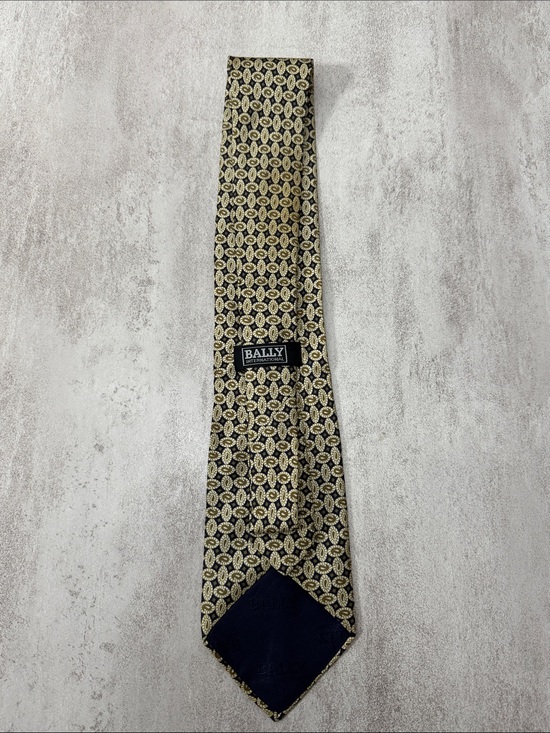 Bally Other - Bally Black Tie with Gold Medallion Pattern